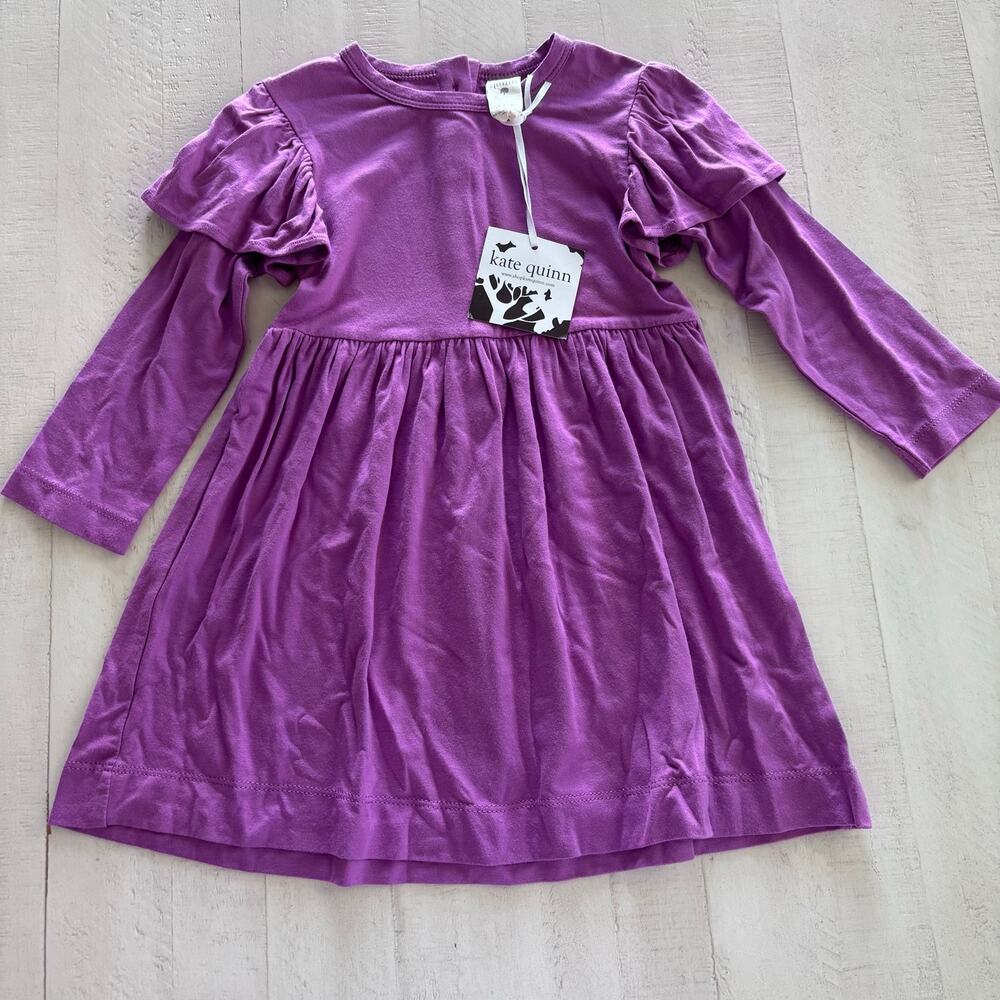 NWT Kate Quinn Bamboo Collection(2020) Purple Ruffle Shoulder Dress 18-24 months